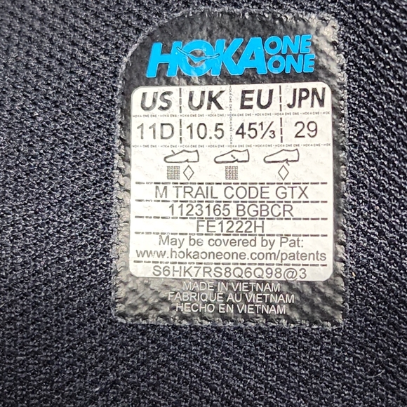 Hoka Trail Code GTX Men's Boot Size 11 - Picture 10 of 11